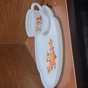 BLOSSOM cup and saucer party dish set, eight-piece snack set in box